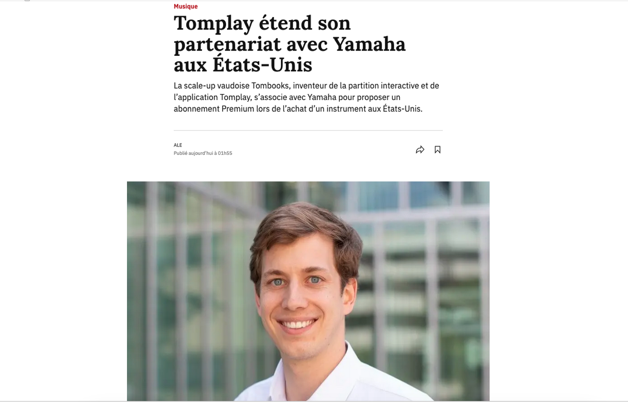 Bilan - Tomplay étend son partenariat avec Yamaha aux États-Unis