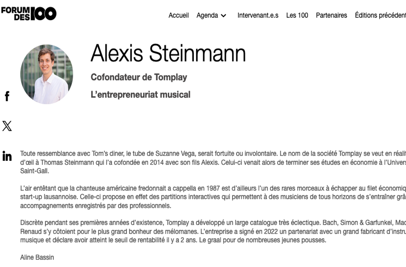 Le Temps - Forum des 100