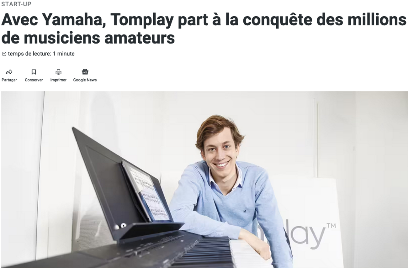 PME magazine - Avec Yamaha, Tomplay part à la conquête des millions de musiciens amateurs